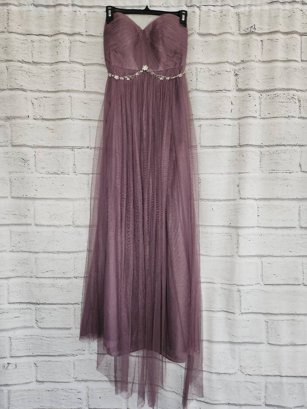 Anthropologie Jenny Yoo Collection Womens Size 2 Purple Strapless Gown Fairycore